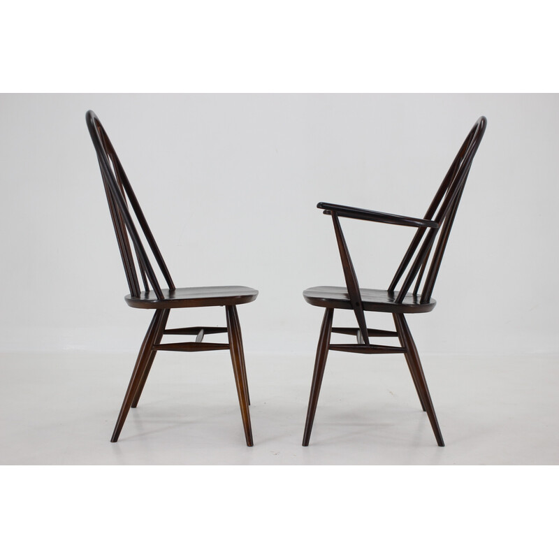 Conjunto de 6 cadeiras de jantar vintage Windsor de Lucian Ercolani, Itália Anos 60
