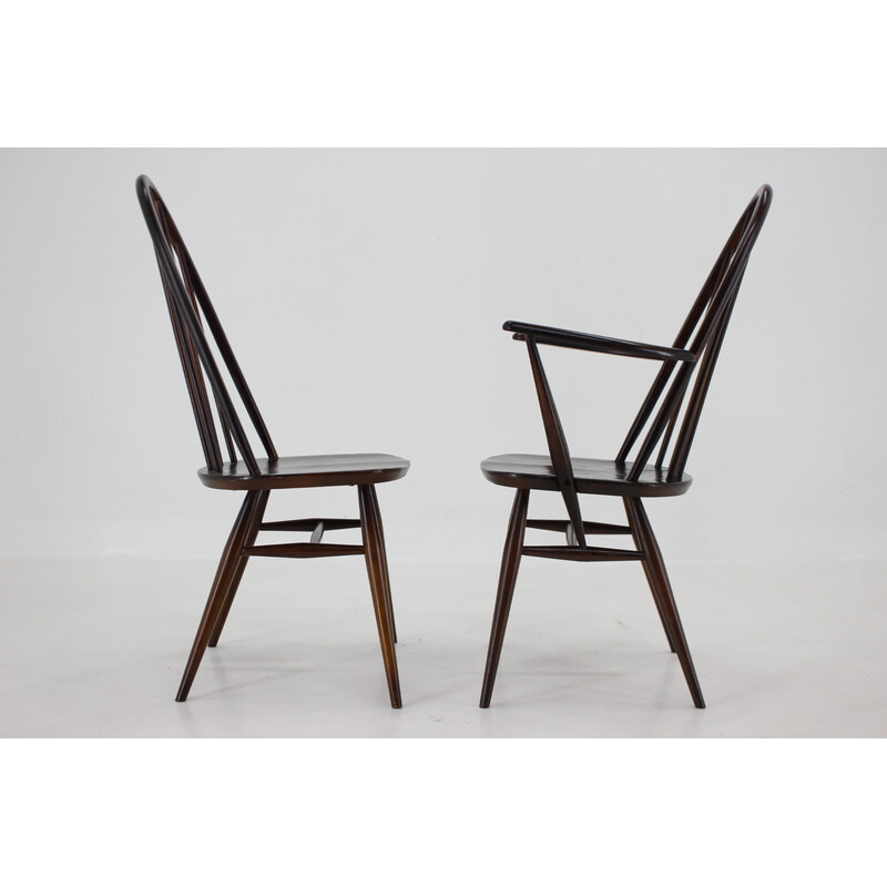 Set of 6 vintage Windsor dining chairs by Lucian Ercolani, Italy 1960s