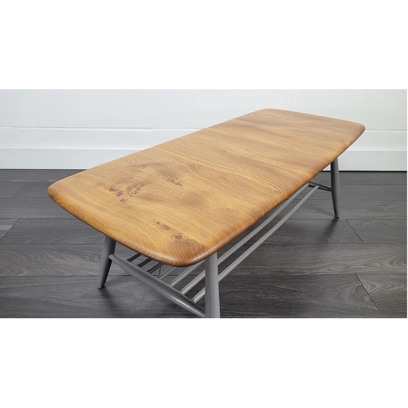 Mesa de centro vintage con patas grises de Ercol, años 70