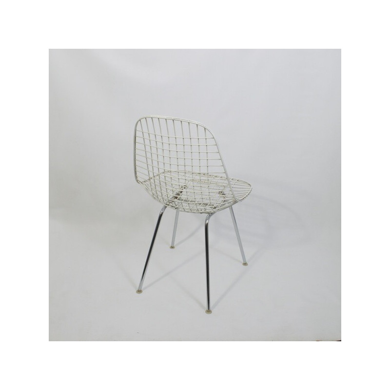 Vintage Stuhlpaar "Dkx 1 Wire Chair" von Charles und Ray Eames für Herman Miller, 1952