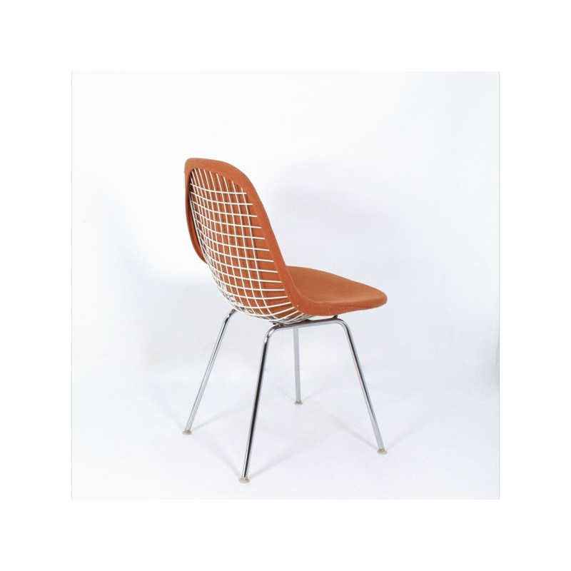 Pareja de sillas vintage "Dkx 1 Wire Chair" de Charles y Ray Eames para Herman Miller, 1952