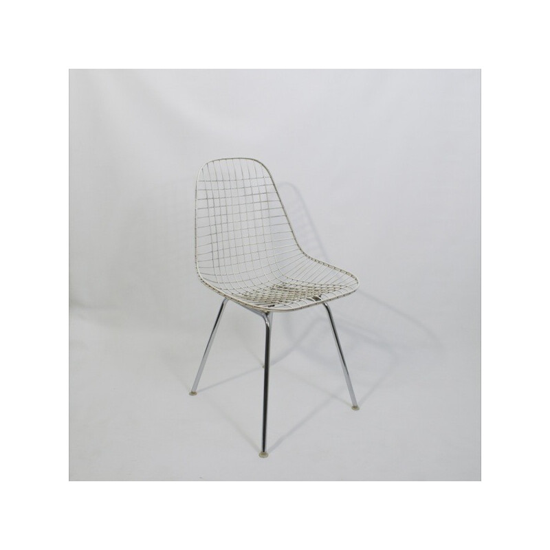 Coppia di "Dkx 1 Wire Chair" vintage di Charles e Ray Eames per Herman Miller, 1952