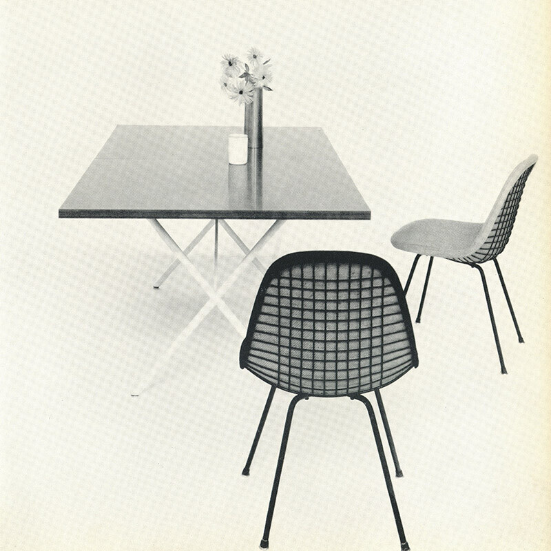 Pair of vintage "Dkx 1 Wire Chair" chairs by Charles and Ray Eames for Herman Miller, 1952