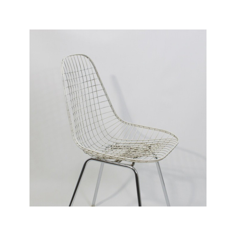 Pareja de sillas vintage "Dkx 1 Wire Chair" de Charles y Ray Eames para Herman Miller, 1952