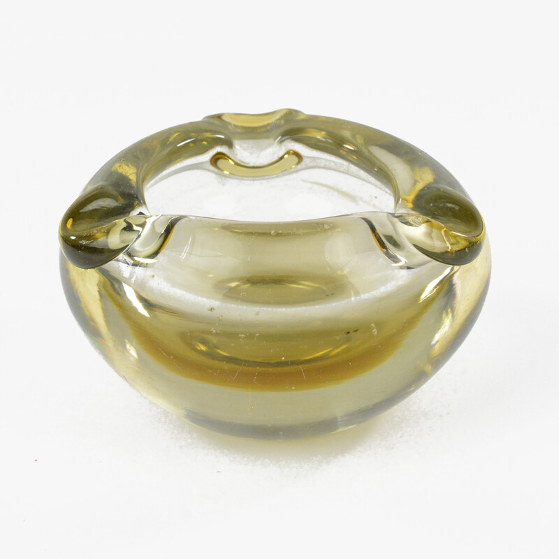 Vintage glass ashtray by Emanuel Beranek for Skrdlovice, Czechoslovakia 1960s