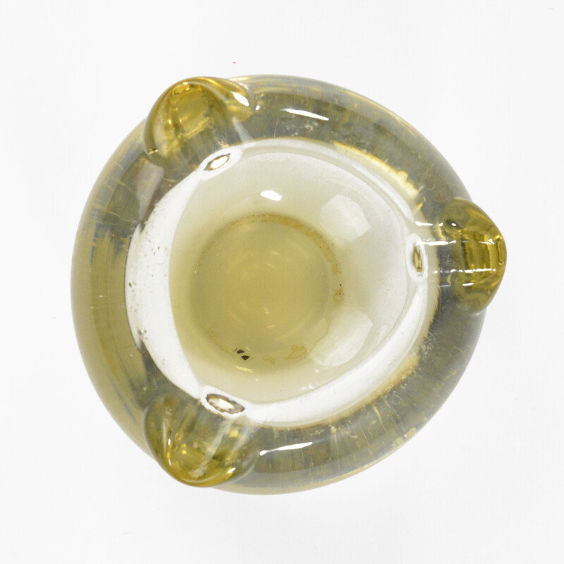 Vintage glass ashtray by Emanuel Beranek for Skrdlovice, Czechoslovakia 1960s