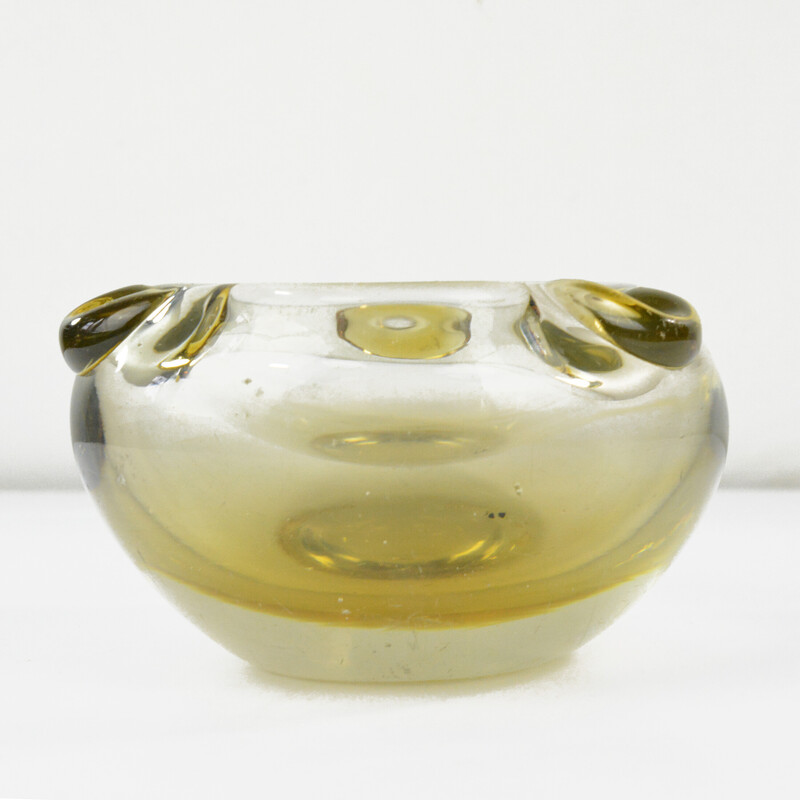 Vintage glazen asbak van Emanuel Beranek voor Skrdlovice, Tsjecho-Slowakije 1960