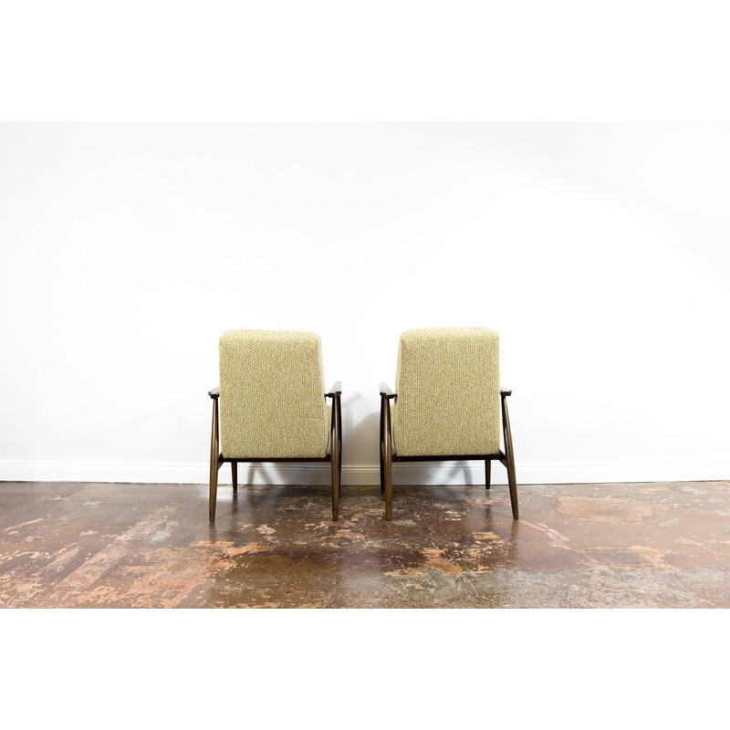 Paar Vintage-Sessel aus Holz und Stoff von H. Lis, 1960er Jahre