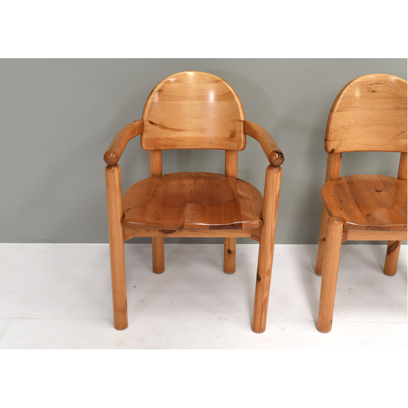 Set di 4 sedie da pranzo vintage in legno di pino di Rainer Daumiller per Hirtshals, Danimarca 1970