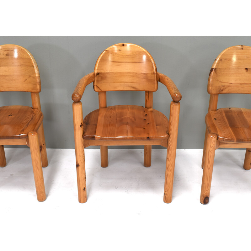4 Stühle aus Kiefernholz von Rainer Daumiller für Hirtshals, Dänemark 1970