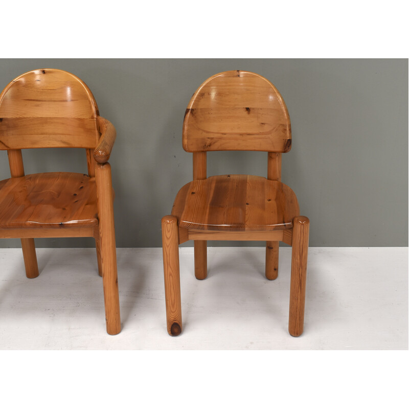 Set of 4 vintage pinewood dining chairs by Rainer Daumiller for Hirtshals, Denmark 1970