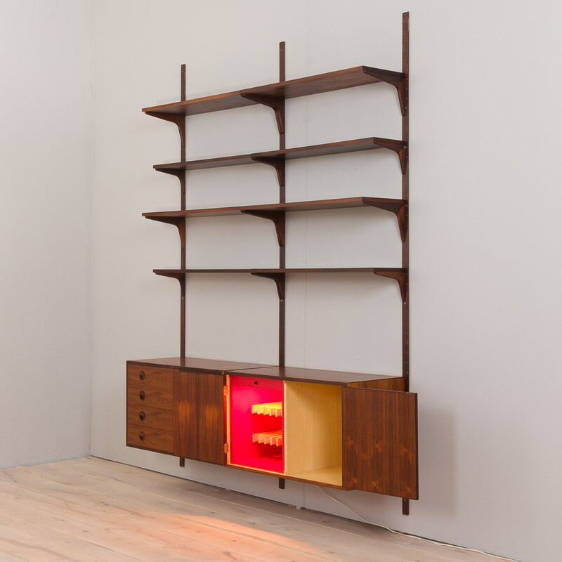 Vintage rosewood wall unit by Thygesen and Sorensen for Hansen and Guldborg, 1960s