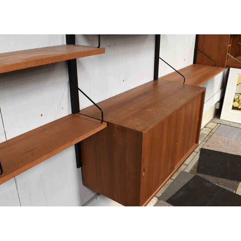 Vintage wall unit in teak by Poul Cadovius for Cado, Denmark 1950