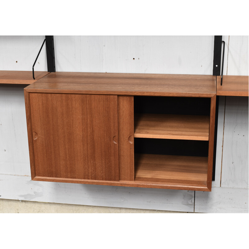 Vintage wall unit in teak by Poul Cadovius for Cado, Denmark 1950