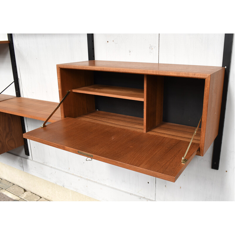 Vintage wall unit in teak by Poul Cadovius for Cado, Denmark 1950