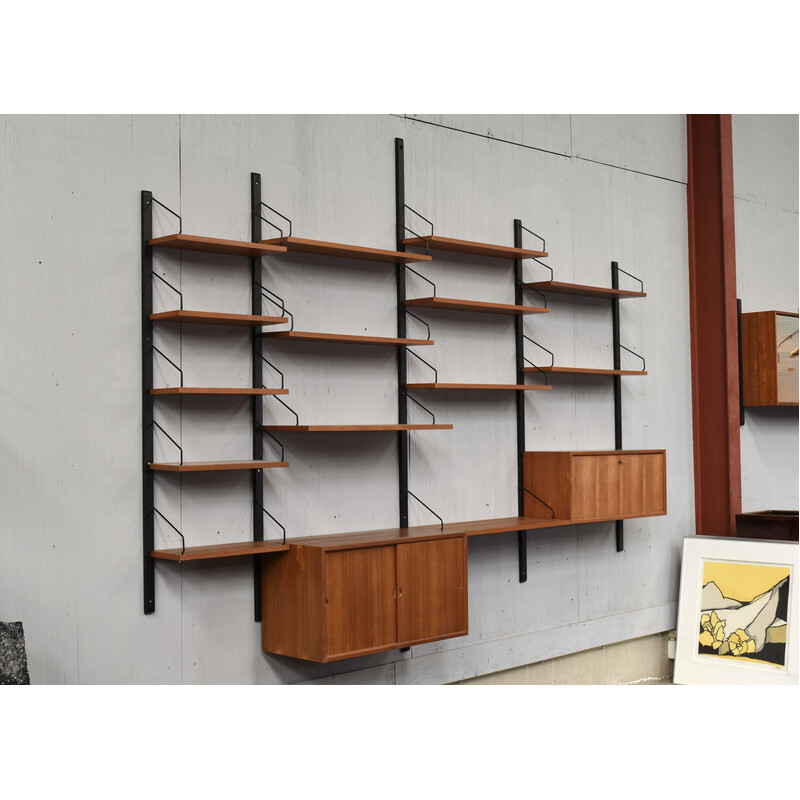 Vintage wall unit in teak by Poul Cadovius for Cado, Denmark 1950