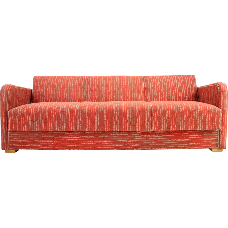 Vintage Art Deco sofa bed by Jindřich Halabala for Up Zavody, Czechoslovakia 1930s