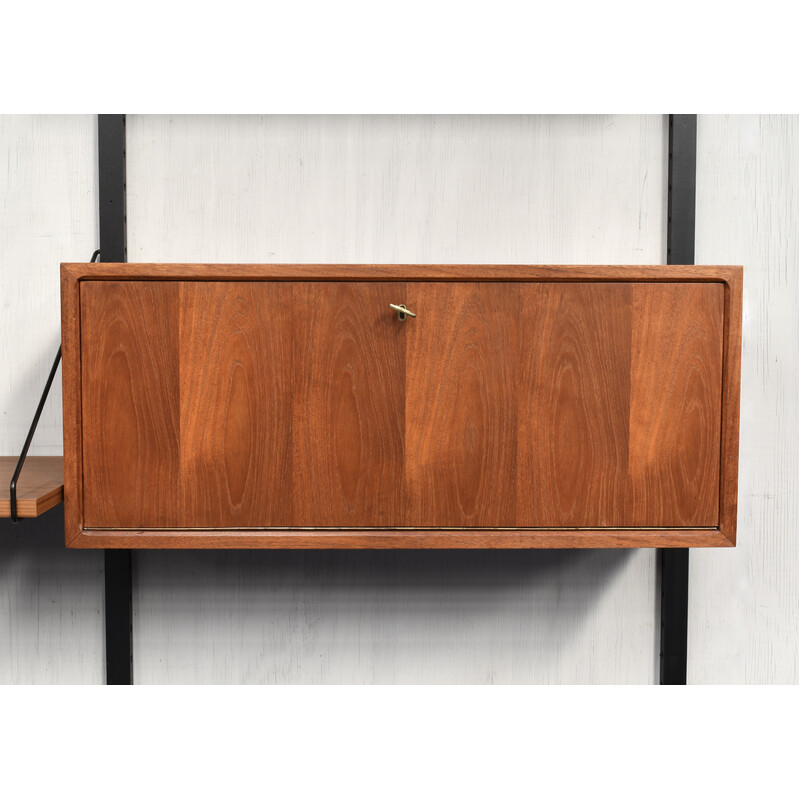 Vintage wall unit in teak by Poul Cadovius for Cado, Denmark 1950