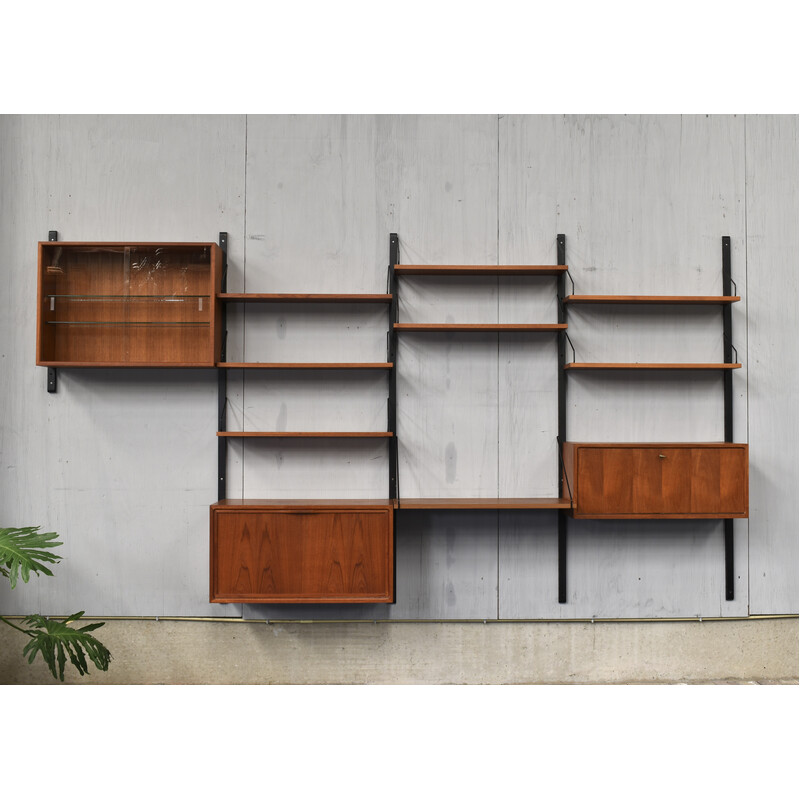 Vintage wall unit in teak by Poul Cadovius for Cado, Denmark 1950