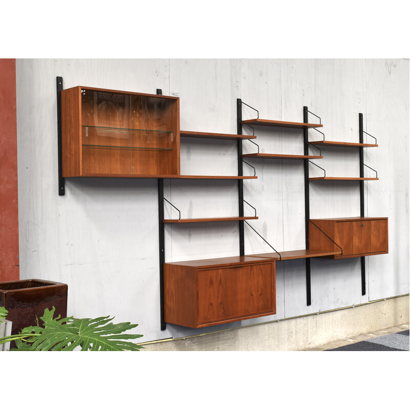 Vintage wall unit in teak by Poul Cadovius for Cado, Denmark 1950