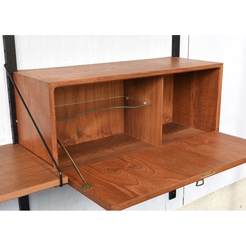 Vintage wall unit in teak by Poul Cadovius for Cado, Denmark 1950