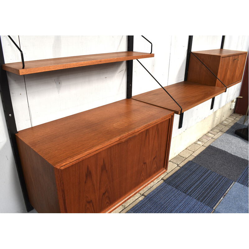 Vintage wall unit in teak by Poul Cadovius for Cado, Denmark 1950