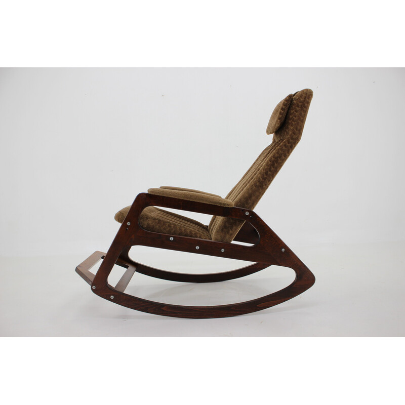 Vintage beech rocking chair by Uluv, Czechoslovakia 1960s