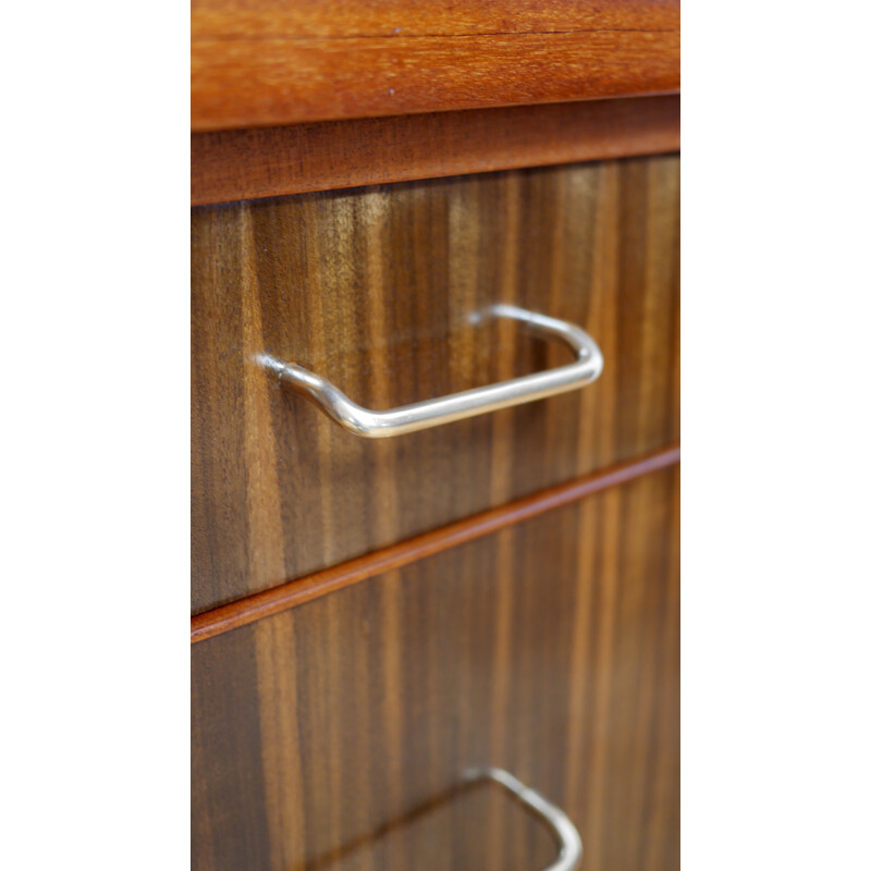 Walnut concave desk - 1950s