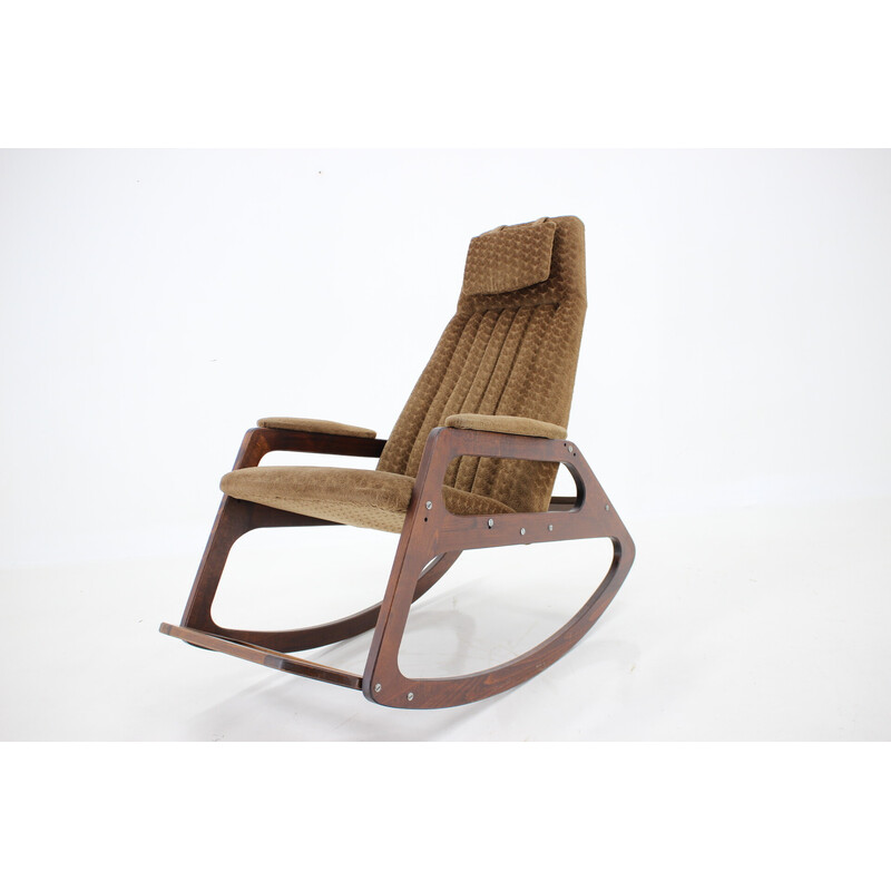 Vintage beech rocking chair by Uluv, Czechoslovakia 1960s