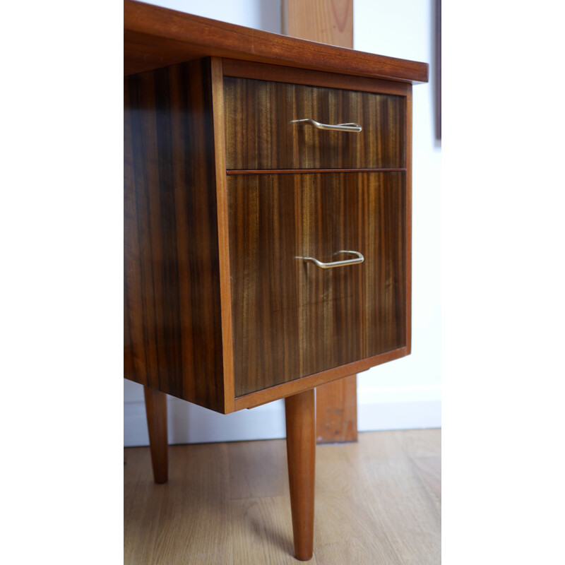 Walnut concave desk - 1950s