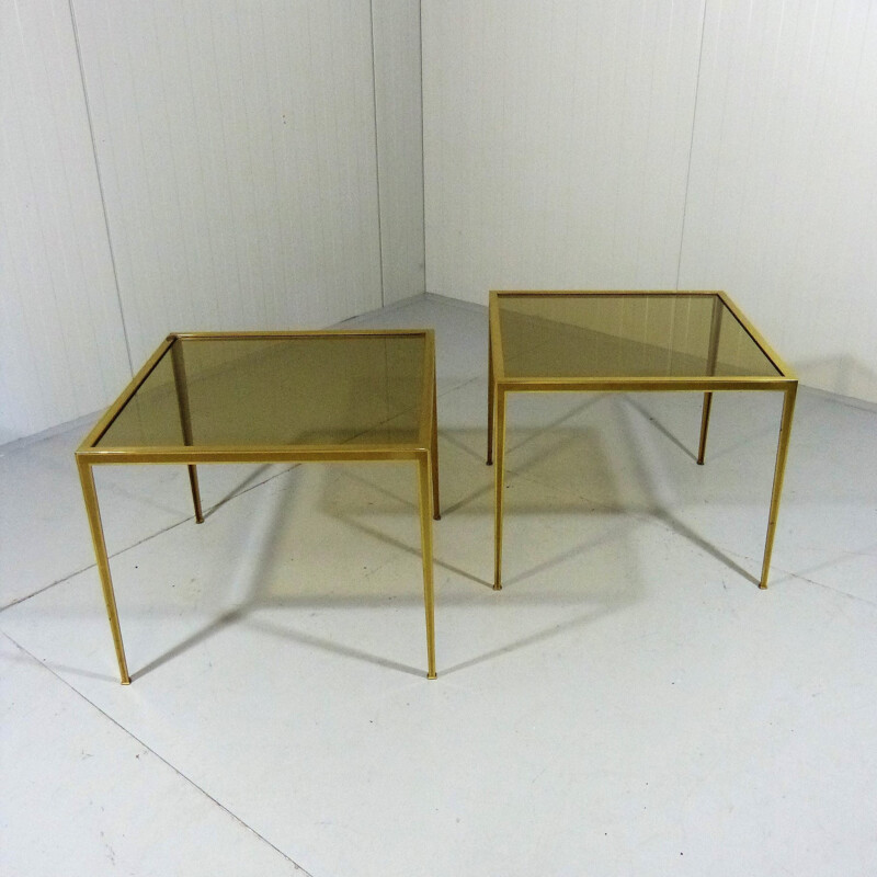 Pair of brass side tables produced by Vereinigte Werkstätten - 1950s