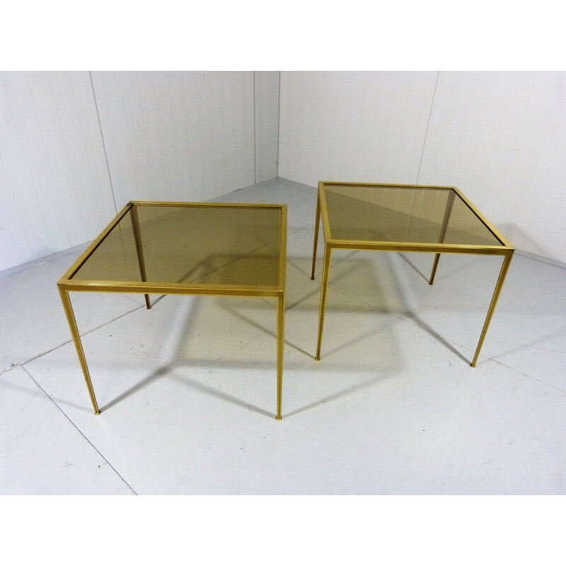 Pair of brass side tables produced by Vereinigte Werkstätten - 1950s