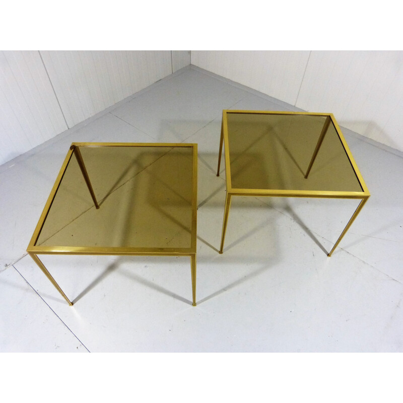 Pair of brass side tables produced by Vereinigte Werkstätten - 1950s