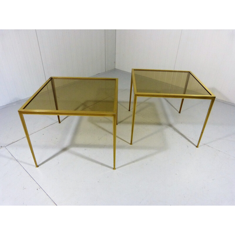 Pair of brass side tables produced by Vereinigte Werkstätten - 1950s