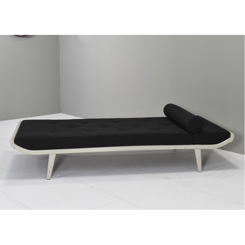 Vintage Cleopatra daybed en metal, teca y tela por Dick Cordemeijer para Auping, Países Bajos 1953s