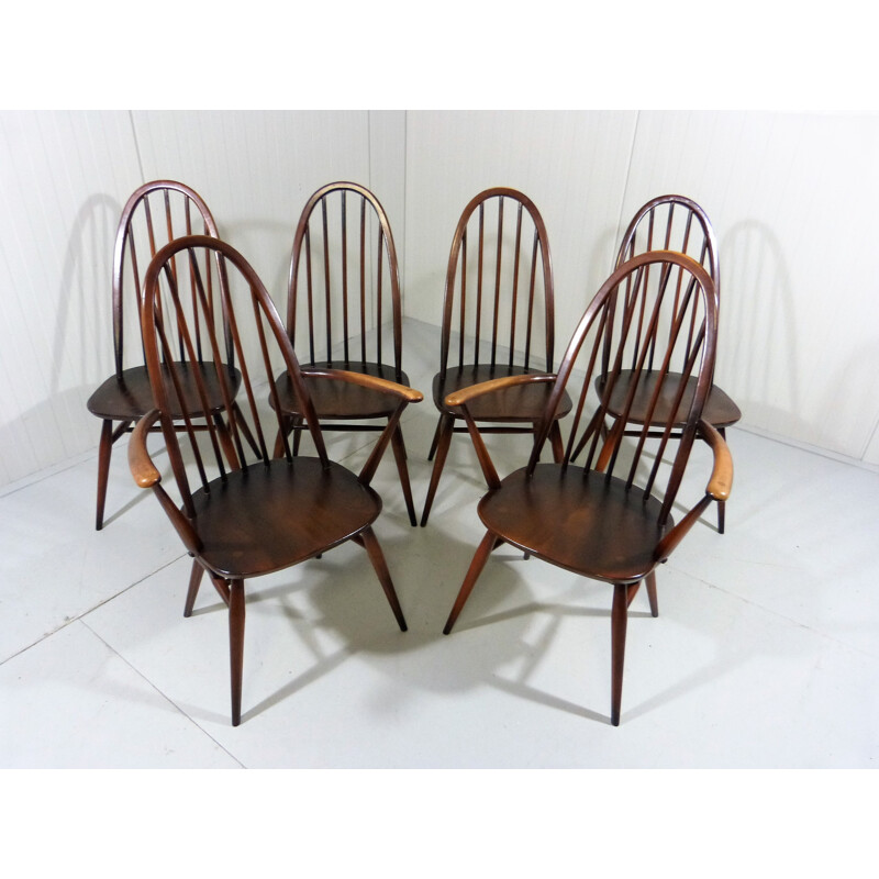 Set of 6 Windsor dining chairs by Lucian Ercolani for Ercol - 1950s