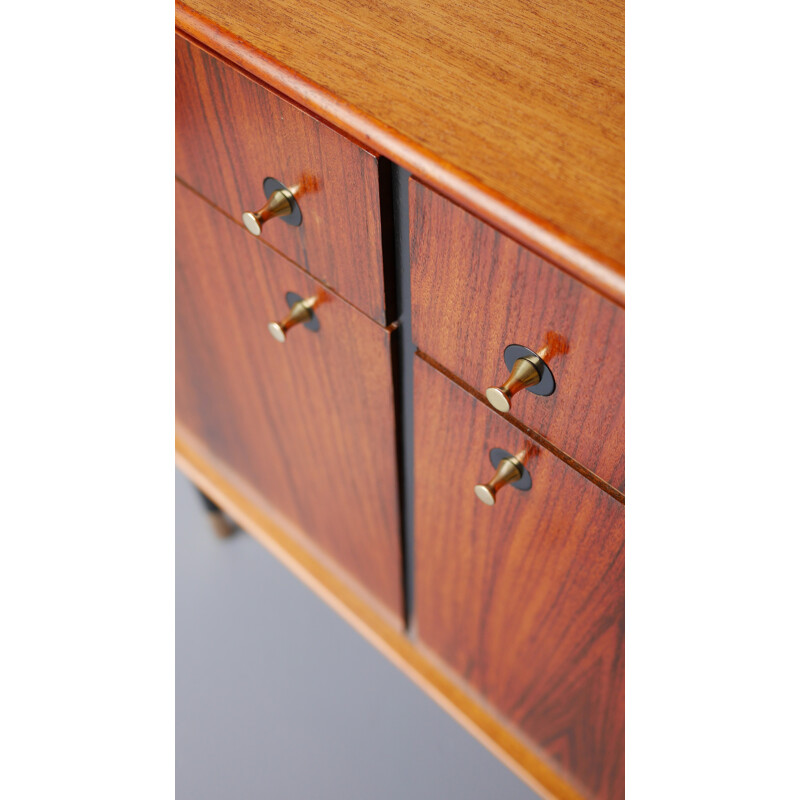 Rosewood and mahogany sideboard produced by Heals - 1950s