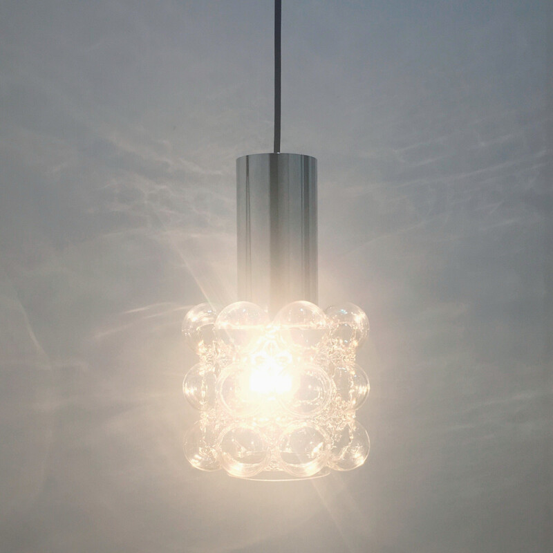 Vintage glass pendant lamp by Helena Tynell for Limburg, Germany 1960s