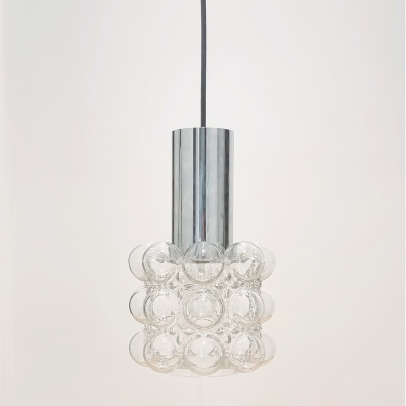 Vintage glass pendant lamp by Helena Tynell for Limburg, Germany 1960s