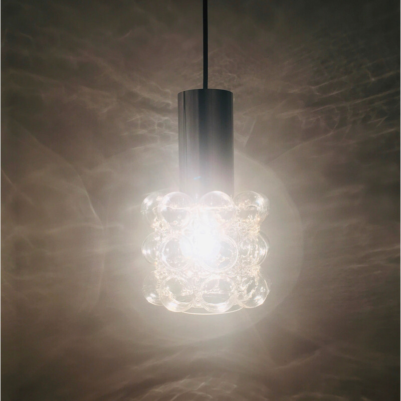 Vintage glass pendant lamp by Helena Tynell for Limburg, Germany 1960s