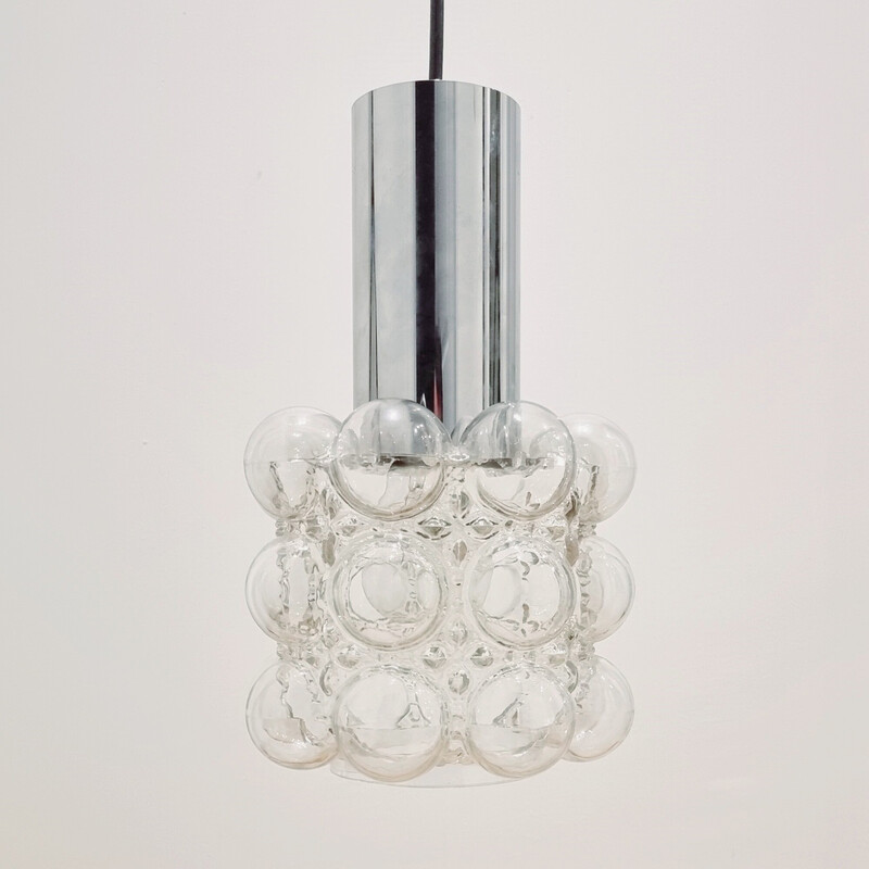 Vintage glass pendant lamp by Helena Tynell for Limburg, Germany 1960s