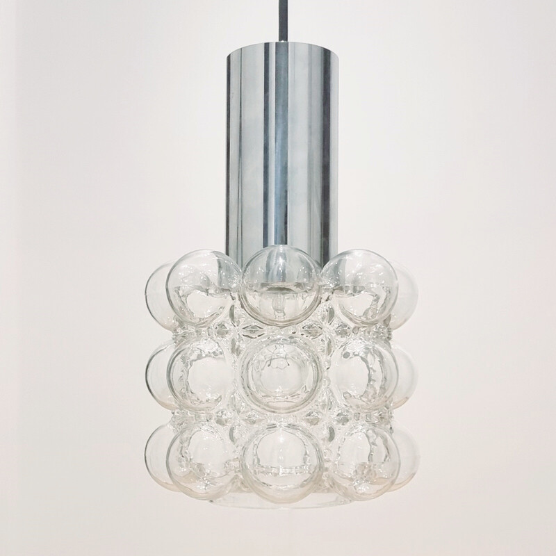Vintage glazen hanglamp van Helena Tynell voor Limburg, Duitsland 1960