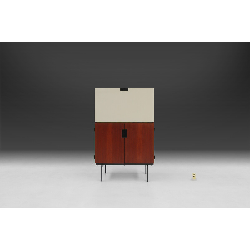Vintage teak and metal chest of drawers by Cees Braakman for Pastoe, Netherlands 1958s