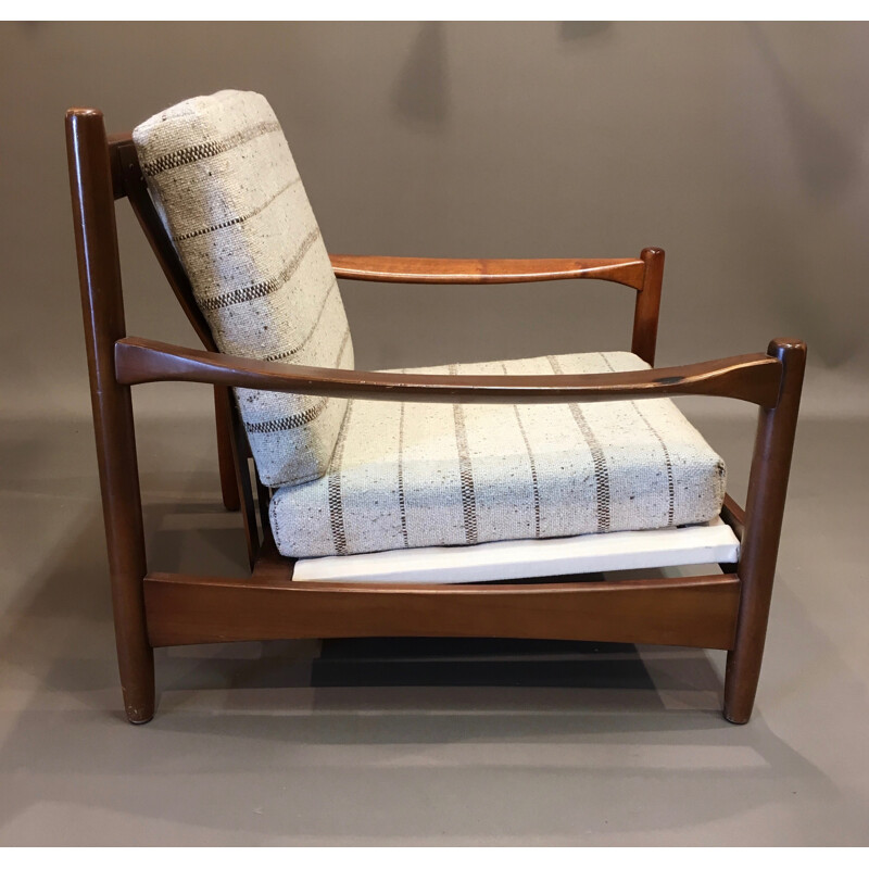 Mid century Scandinavian armchair in beige - 1950s