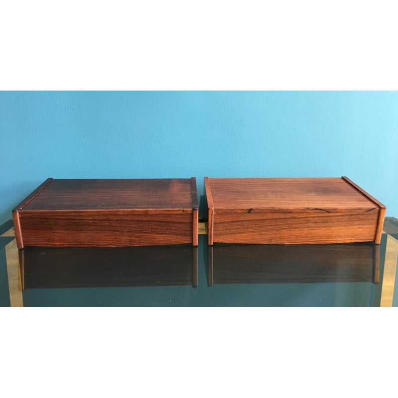 Pair of Midcentury Rosewood Floating Night Stands - 1960s