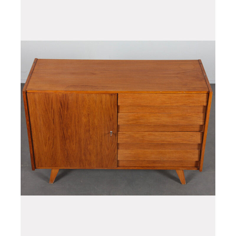 Vintage U-458 oak chest of drawers by Jiri Jiroutek for Interier Praha, 1960s