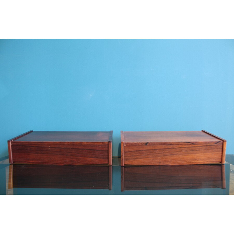 Pair of Scandinavian Rosewood Floating Night Stands - 1960s