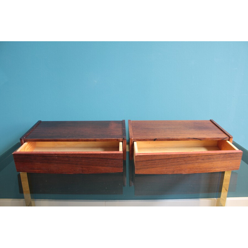 Pair of Scandinavian Rosewood Floating Night Stands - 1960s