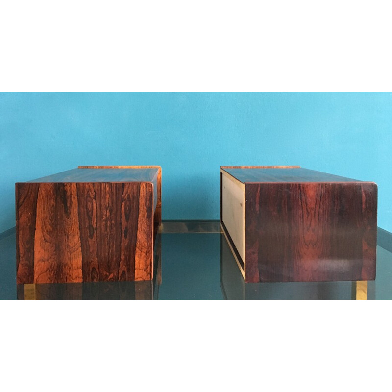 Pair of Scandinavian Rosewood Floating Night Stands - 1960s