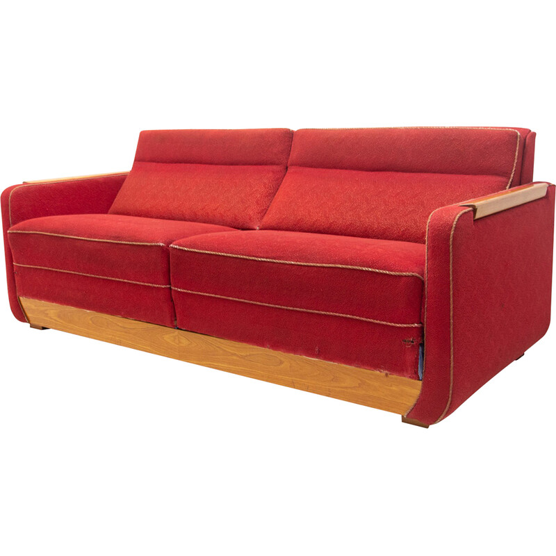 Mid century folding sofabed, Czechoslovakia 1950s